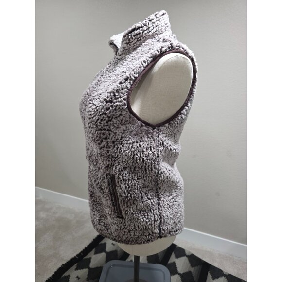 Thread & Supply Womens Sherpa Zip-Up Vest Medium 100% Polyester Brown - Picture 8 of 8